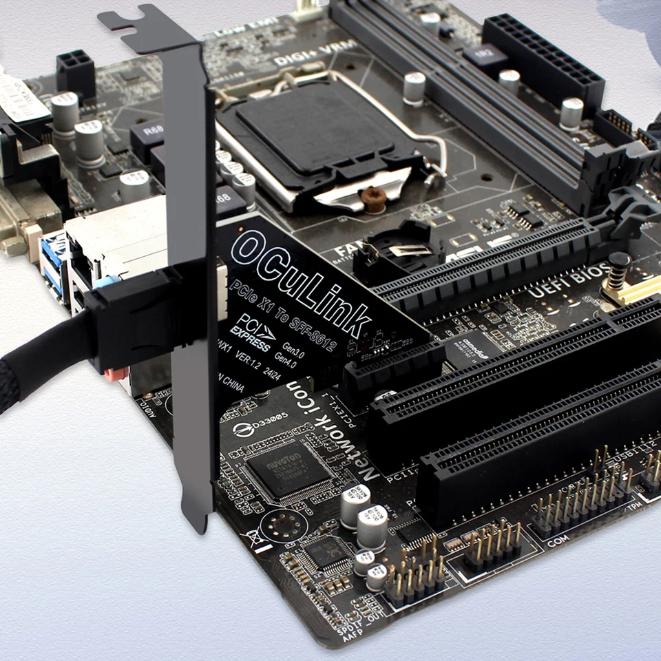 1 PC PCIe až SFF 8611 a 8612 Adapter Card PCIe X4/X1 SSD až U.2 OCULINK SFF-8612 Adapter Support Pcle4.0 pre Mac OS/Windows/Linux