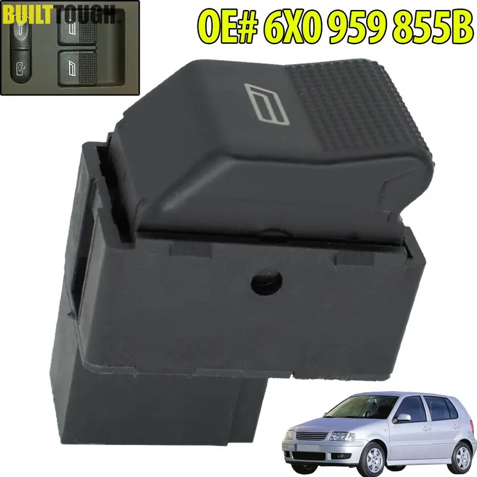 1 počítačový spínač vozidla s elektrickým gombíkom na bočné ovládacie tlačidlo VW Polo Hatchback 6N2 1999-2001 OE# 6x0959855b