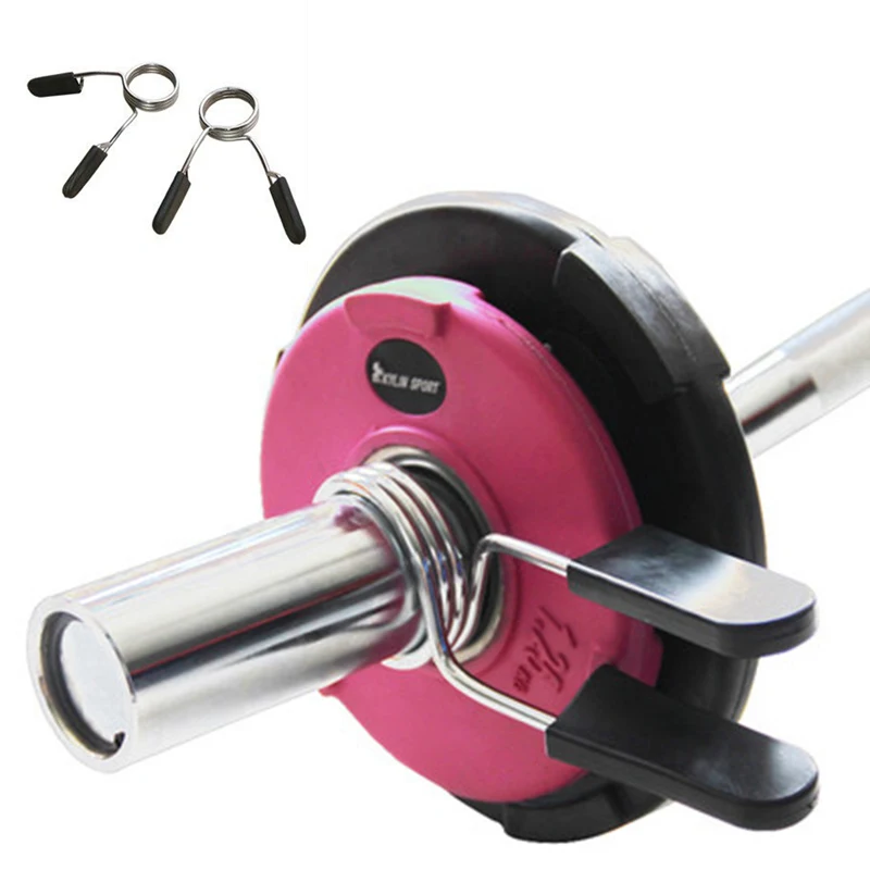 1 pár 25 mm činka Barbell Gym Weight Bar Dumbbell Lock Clamp Clamp Spring Collar Clips Indoor Body Building Trainning Fitness