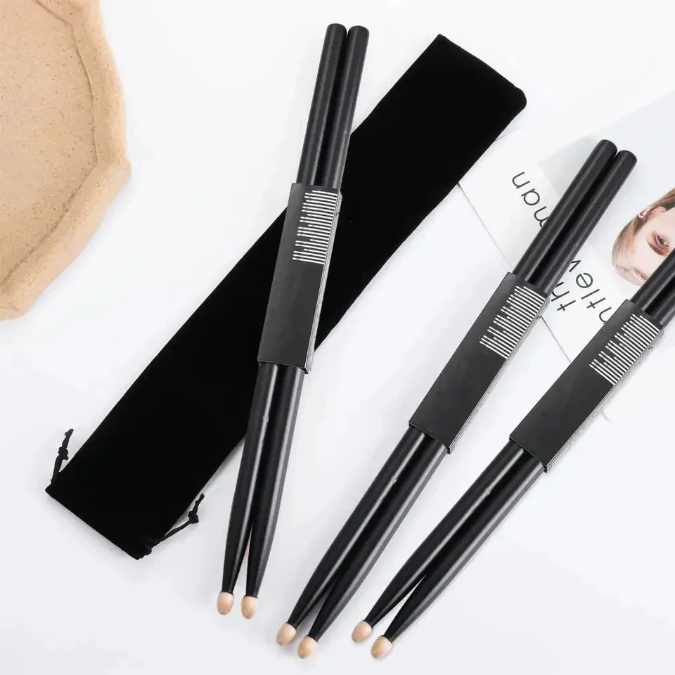 1 pár drevené čierne 5A bubnové tyčinky klasický javorový drevený slzy hlavy Hlave Drumsticks s nosnou taškou hudobné nástroje príslušenstvo