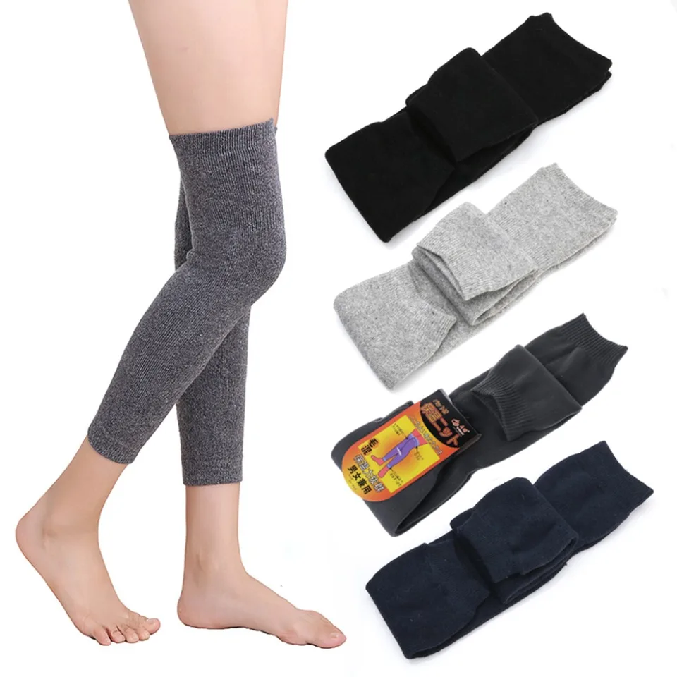 1 pár dámske pánske kašmíry vlnené koleno ohrievače nohy Teplé stehno vysoké ponožky legging