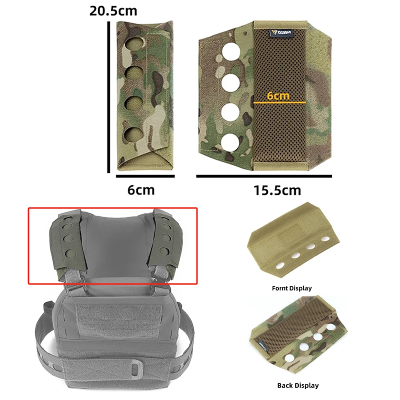 1 pár laserových rezacích taktických vesty Kompozitné ramenné vankúšiky Airsoft FCSK FCPC LV119