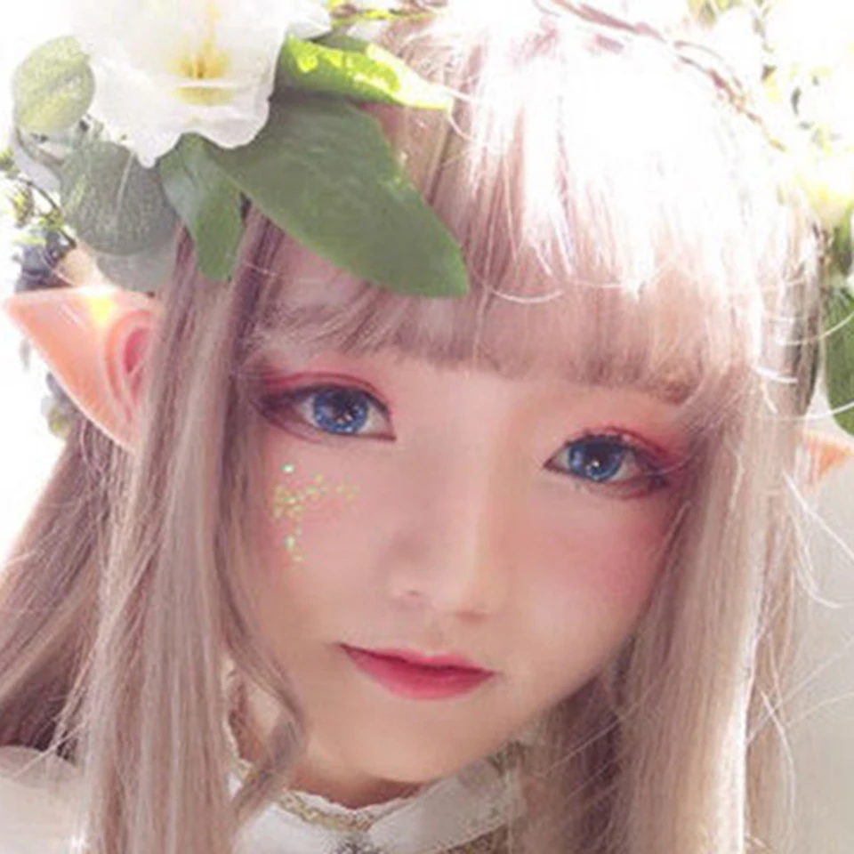 1 pár latex Elf Ear Fairy Pixie Ears Anime Party Daet Up kostýmy mäkké špicaté uši tipy pre kostýmy Halloween Cosplay