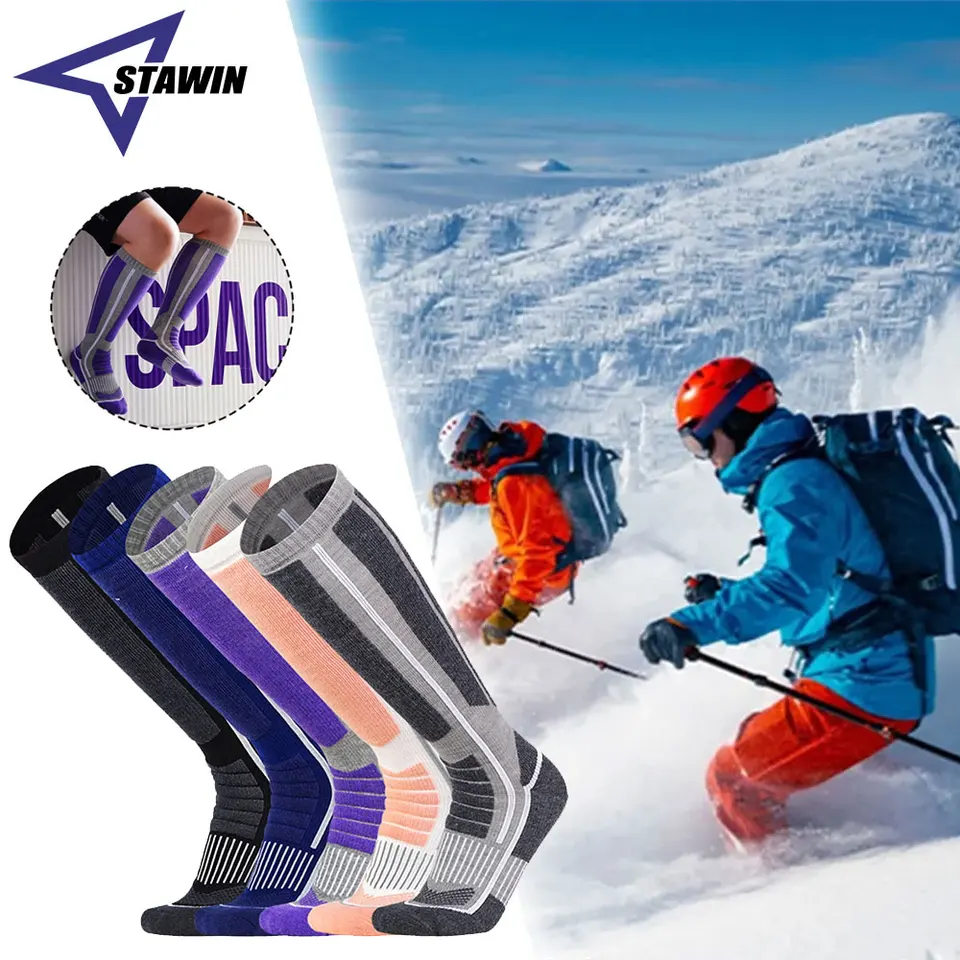 1 pár merino vlnené tepelné ponožky Men Men Ženy Zimné teplé kompresné ponožky na lyžovanie turistického snowboardingu lezecké športové ponožky