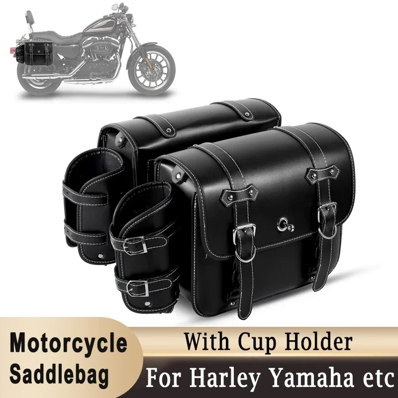 1 pár motocyklových sedlových tašiek s pohárik