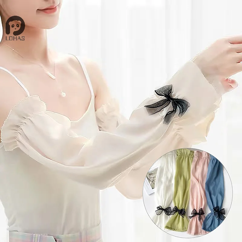 1 pár nechtových umeleckých rukávov luk s dlhým rukávom Rukávmi Fotografie PHOPS ORADETY MANICURES Ručne držanie elastických rukavíc fotografovanie pozadia