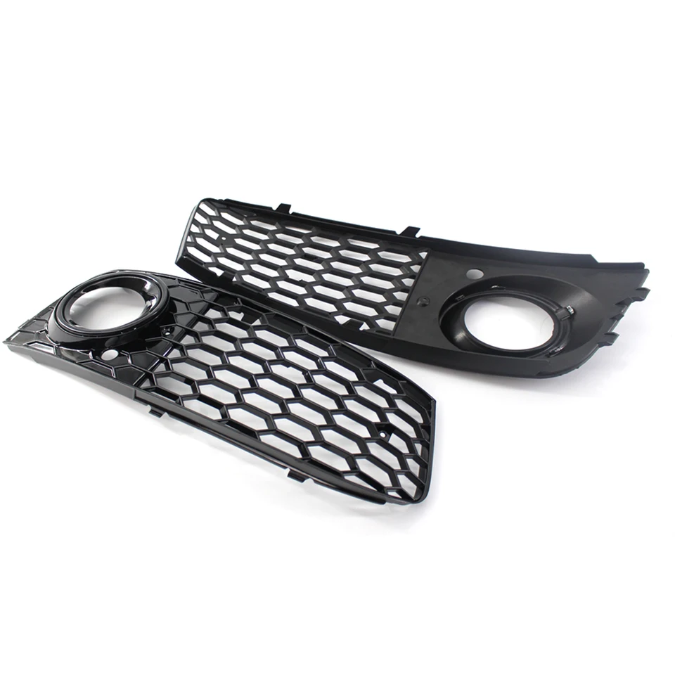 1 pár predných nárazníkov hmlovej hmly Light Grill Cover Tink ľavá pravá Honeycomb Hex Hex Fog Lamp Cover pre Audi A4 B8 2008 2009 2010 2011 2011 2012