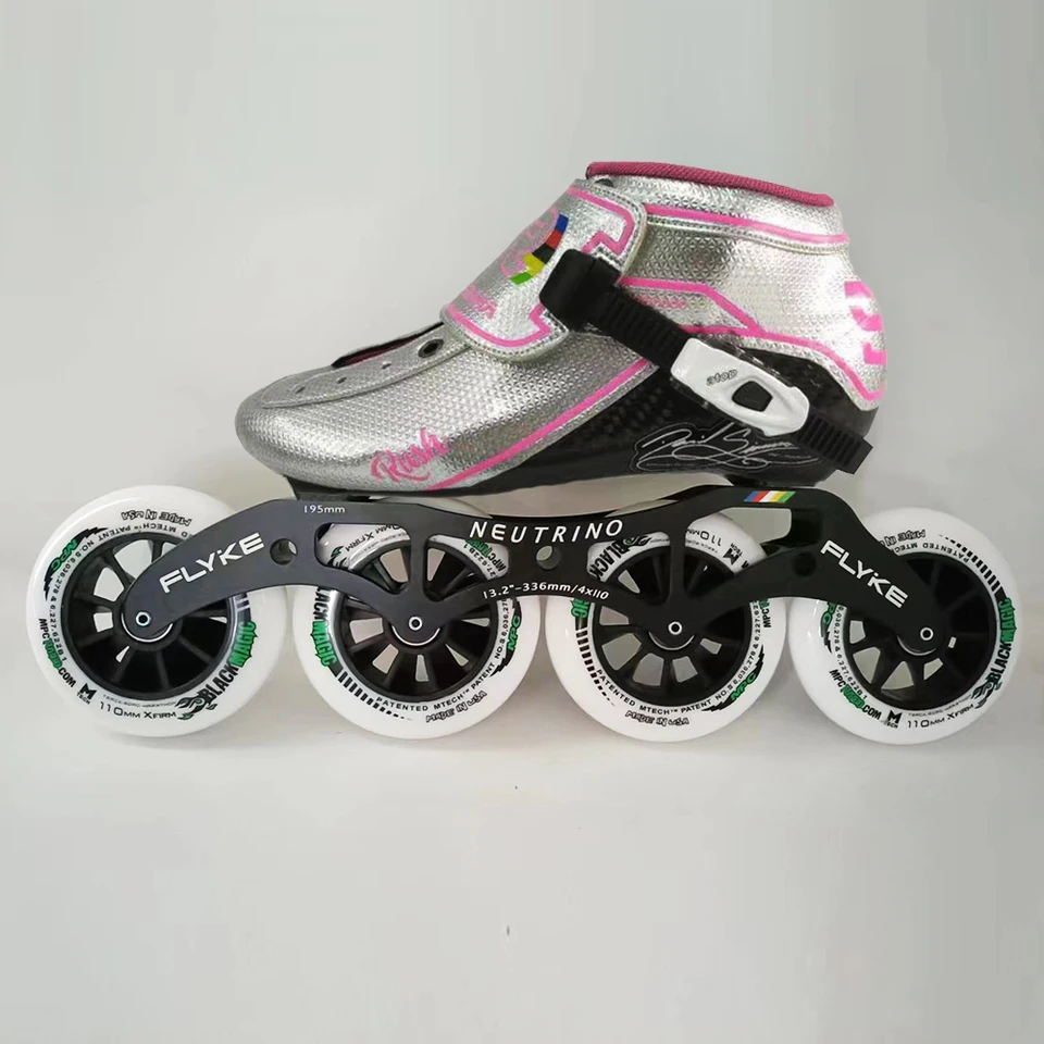 1 pár SR Rush Speed ​​Skates Inline Skate Flyke Rám High Elastic Track Wheels Profesionálne Royal Road Carbon Fiber Fiber Fiber