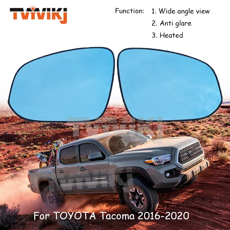 1 pár vyhrievané bočné spätné zrkadlo modré sklo šošovky pre Toyota Tacoma 2016-2020