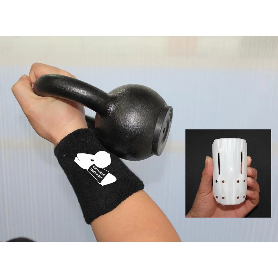 1 pár čiernej atletiky Kettlebell zápästie Chrániče obrancu Brace Protector Wrap Wrap Wrist Guard Band Brce Support Relief bolesti