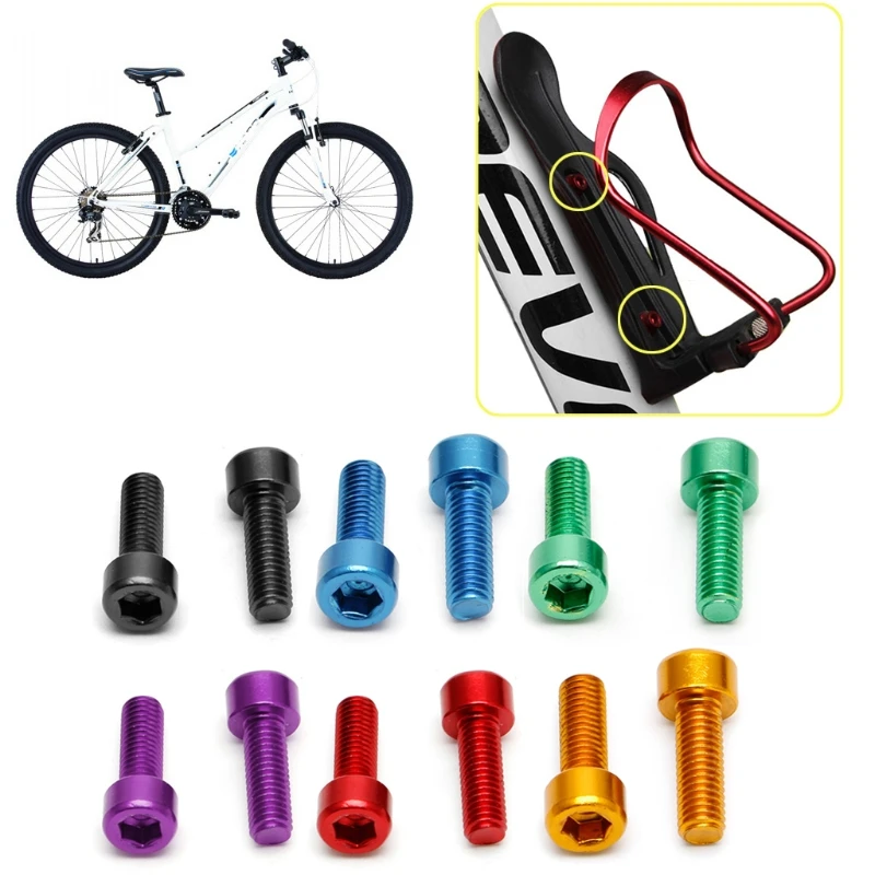 1 párová bicykla fľaša na klietku skrutky hliníkovej zliatiny s objímkou ​​poklepania na skrutky