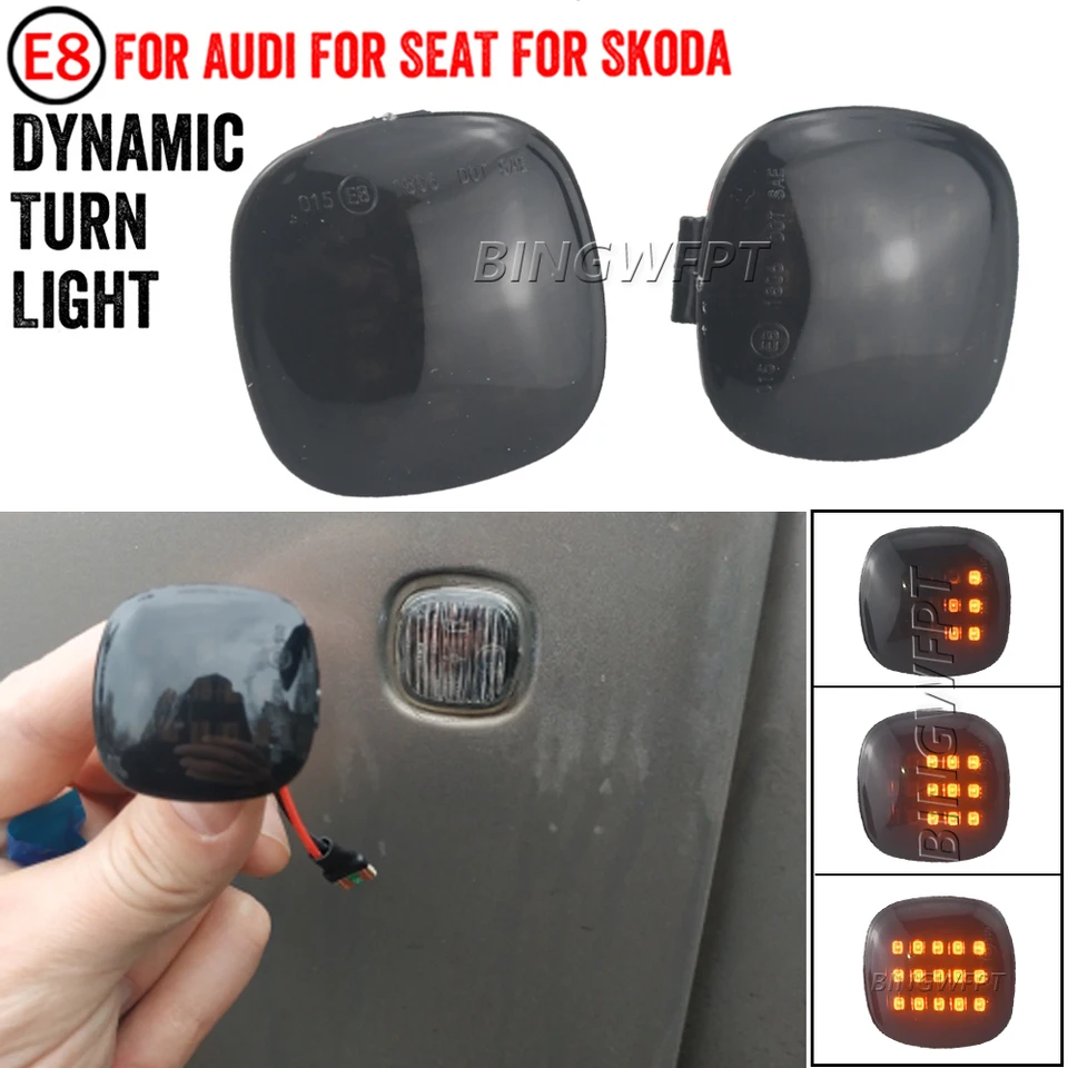 1 párová LED dynamická bočná markerová sekvenčná zákruta Signálna lampa pre SkoDa Fabia Octavia Roomster Rapid Audi A3 8L A4 A4 B5
