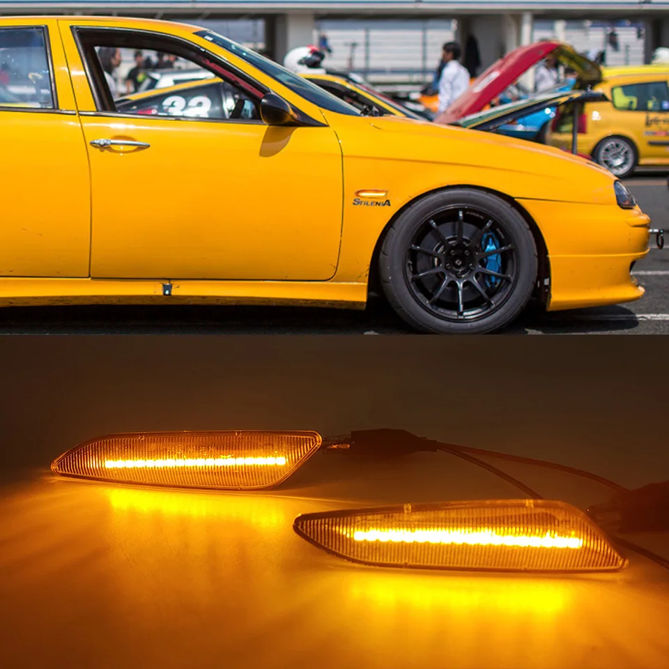 1 párová LED Dynamická bočná markerová svetelná šípka Signál Blinker Lampy pre Alfa Romeo 156 147 pre Fiat Tipo Lancia Delta 3 ypsilon