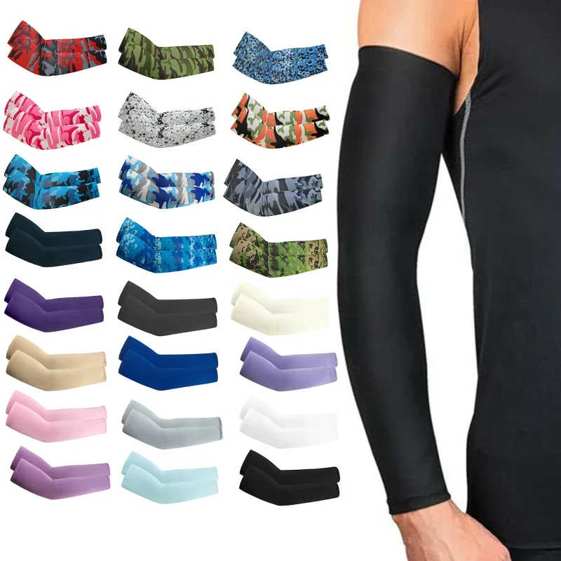 1 párové rukávy rukávy Summer slnko UV ochrana ICE Cool Cycling Running Rybárske horolezectvo Ochrana Arm Omereky pre mužov Ženy
