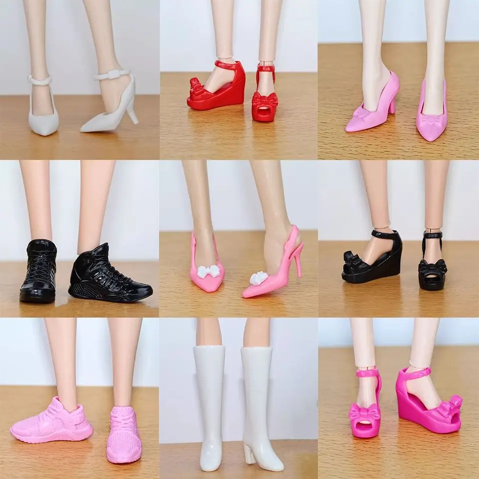 1 párové viacfarebné topánky s vysokým podpätkami pre 1/6 topánok Doll Original 30 cm figuár sandále 10 štýlové topánky Dojky Dojky