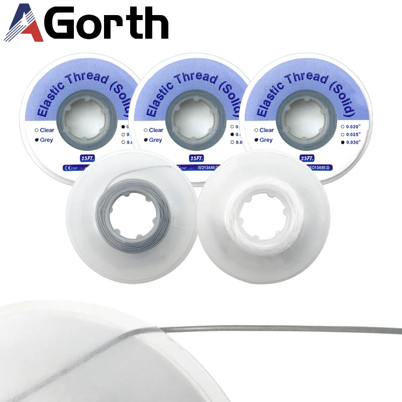 1 Roll Dentálna ortodontická elastická energia vlákna Solid Traction Toming Stretch drôty ligatúr gumové pásy Ortodontika