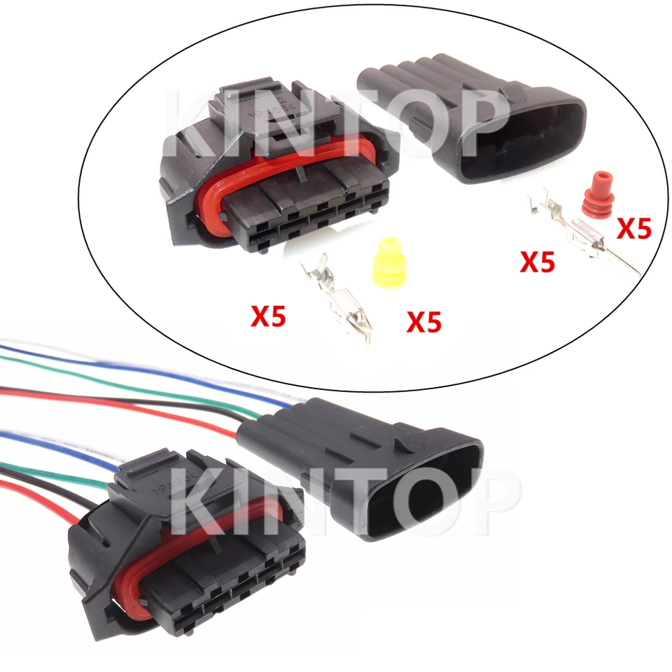 1 Sada 5 kolíkov automatický kľukový hriadeľ Sensor Sensor Socket Socket AC Zostava 1928405136 1928403738 Auto mužský ženský dokovací konektor