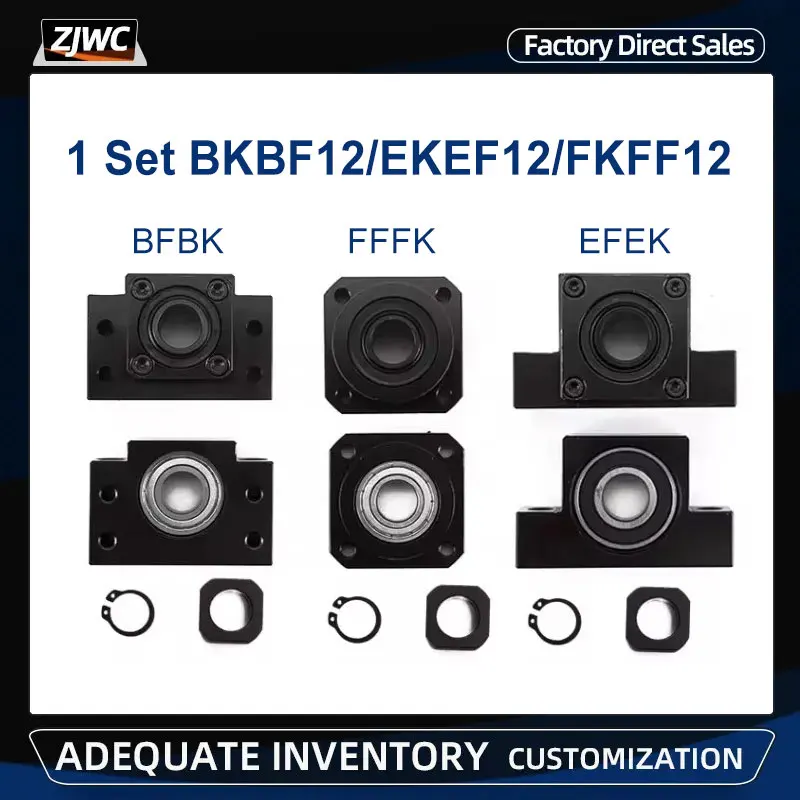 1 Sada BK12BF12/FKFF12/EKEF12 END PODPORA NA SUT LALLSCREW SFU1605/SFU1604/SFU1610 Ball SCREC