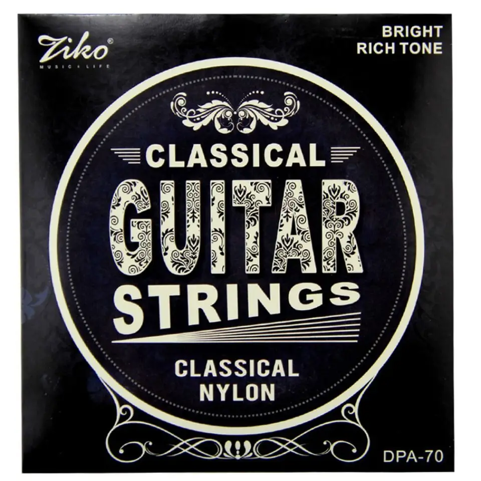 1 Sada DPA-70 Ziko Guitar Strings Strieborné striedané meďné rany Klasické gitarové struny 028-043 Vyvážený zvuk