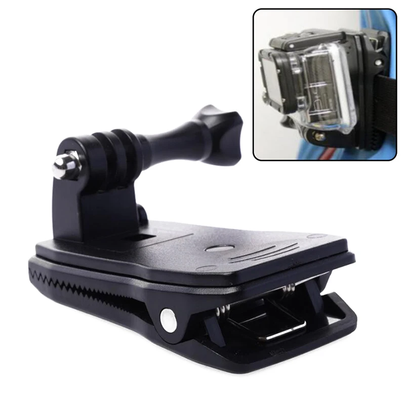 1 Sada pre Hero 12 Action Camera DIY Accessories Batohový remienok na remienok 360 stupňov rotácie klobúku CLAMP CLAMP MONT