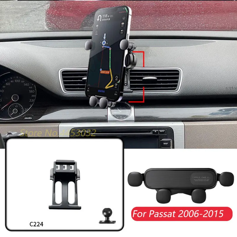 1 Sada pre Volkswagen Passat B7 B6 R36 2006-2015 Držiteľ mobilného telefónu GPS gravitácia navigačnú konzolu Horizontálne príslušenstvo