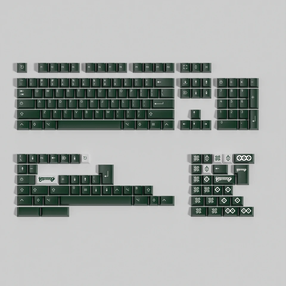 1 Sada téma Emma Full Green Keycaps