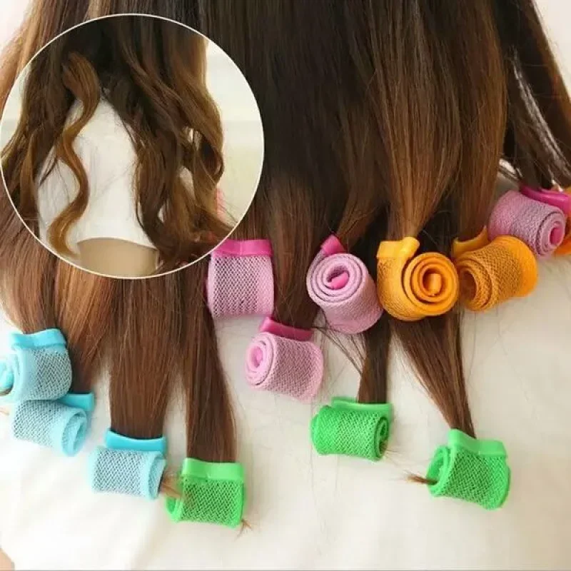 1 Sada Vlasy v tvare slimáka Not v priebehu špirálových kučeravých kučeravých kaderov Soft Soft Pro Magic Clarler DIY valčeky, ktoré nie sú kladené