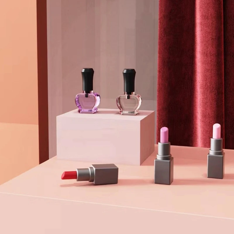 1 Set 1:12 Dollous Miniatúrny kozmetický rúž lisovaný práškový make -up kefový kefový model Model make -up scéna Decor Doplnky