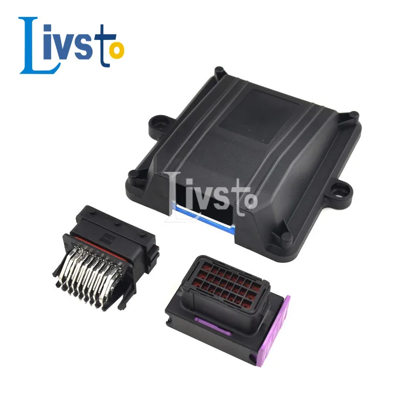 1 Set 24 -Pin Way ECU Automotíva plastová plastová krytina Pase Motor CAR LPG CNG Conversion Conversion Controller s automatickými konektormi
