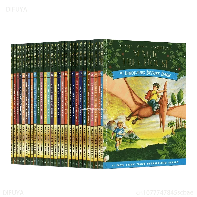 1 set 28 kníh Magic Tree House 1-28 English Reading Books Knihy Detská anglická kapitola Most Most Mimourricular Reading