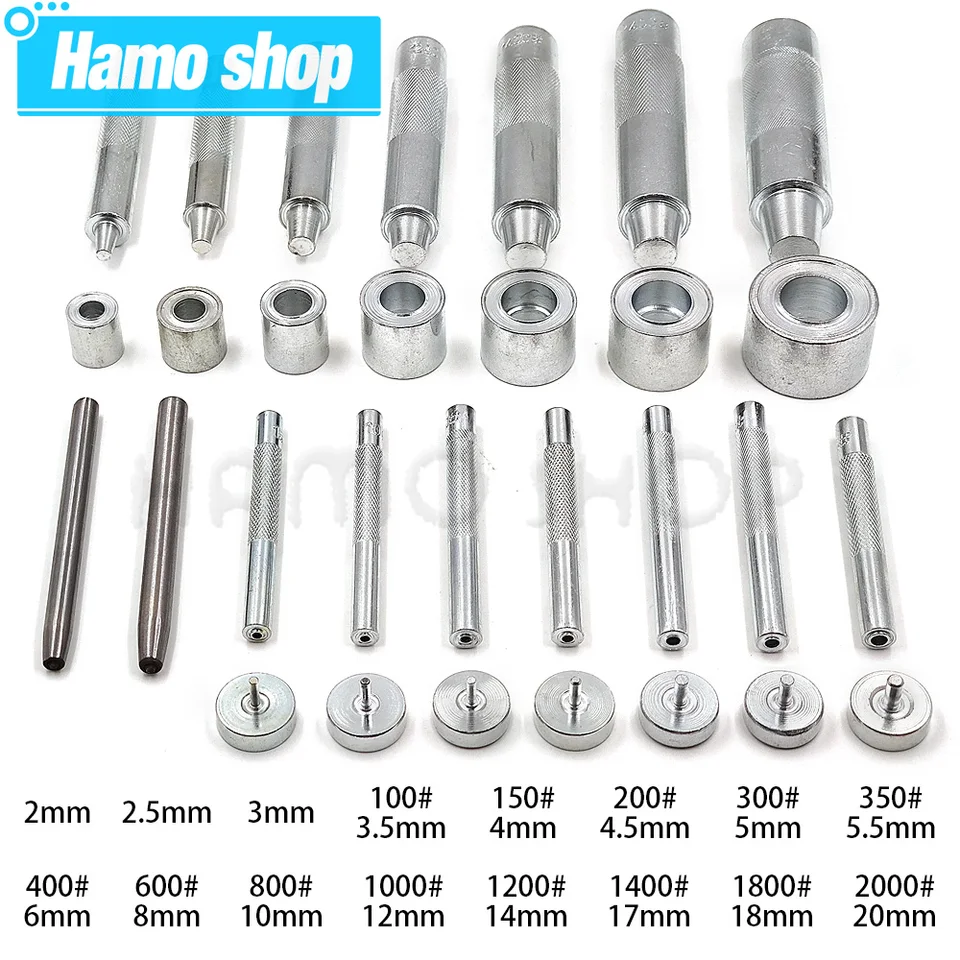 1 set 2mm-25 mm očné viečka Nástroj na kovové priechodky inštalácia náradia