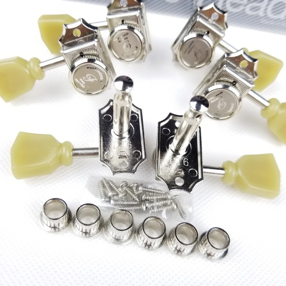 1 Set 3R3L Vintage Deluxe Locking Electric Guitar Machine Heads Tuners pre LP SG Elect Elect Guitar Parts Guitar Tuning PEGS NIKEL
