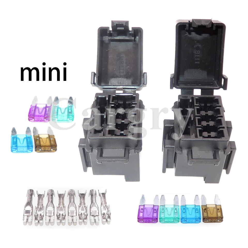 1 Set 4 spôsoby, ako Mini Blade Type Držiteľ poistky BX2047C-1 BX2047C-2