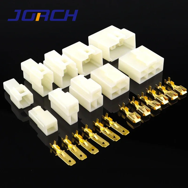 1 set 6,3 mm 1/2/3/4/6/8/12p/14 PIN Automobilový elektrický konektorový konektorový káblové súpravy súprav