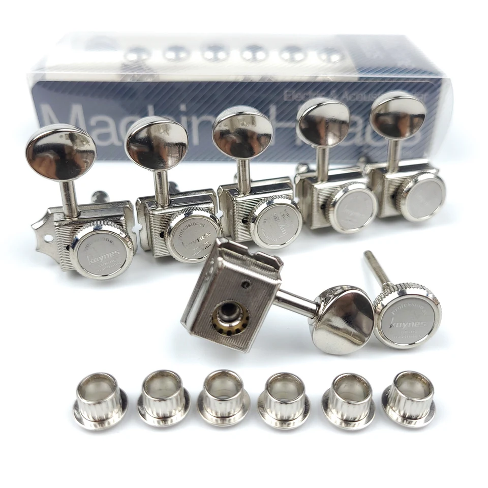 1 Set 6 In-line uzamykací vintage elektrické gitarové hlavy tunerov pre ST TL Guitar Lock String String Pegs (nikel)