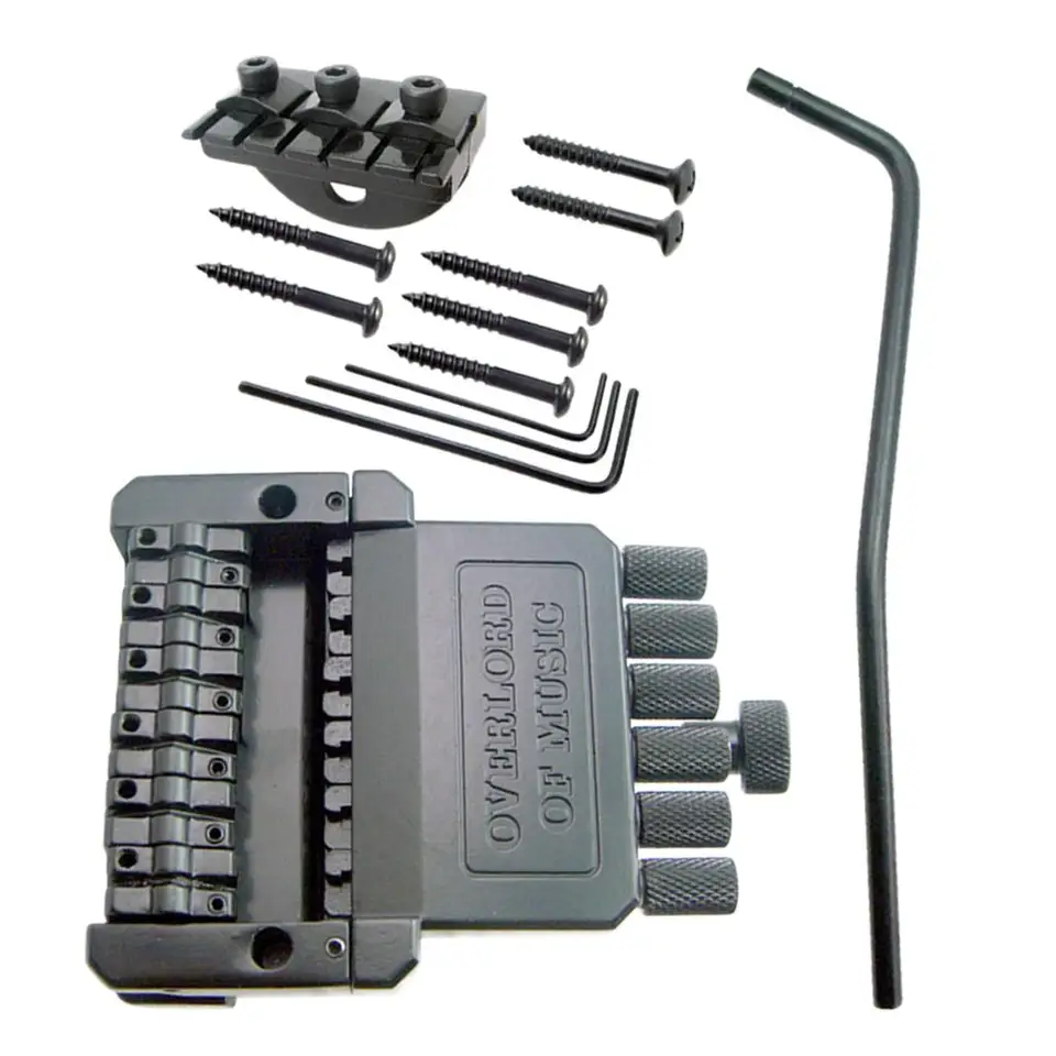 1 Set 6 šnúr bezhlaví most Tailpiece pre výmenu gitary bez hlavy, zinok, zinok