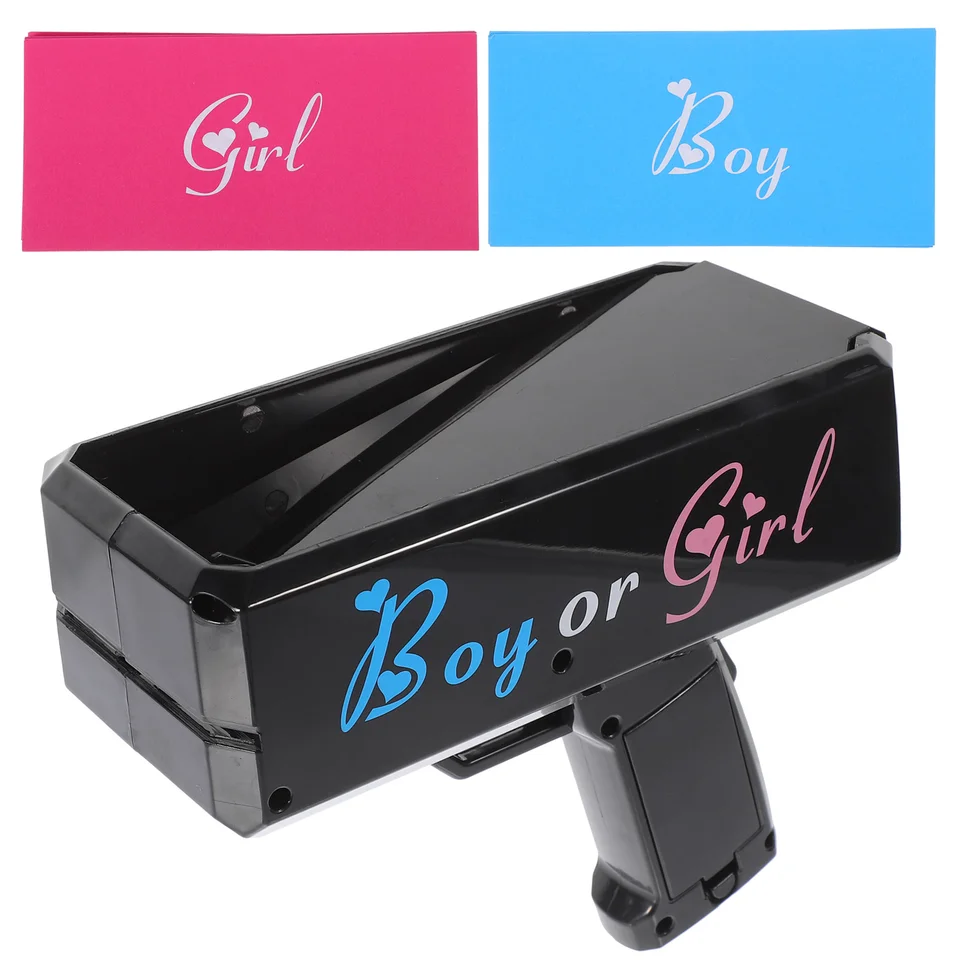 1 Set Boy alebo Girl odhalili prop peniaze strelca prop gender odhaľte, že Plather Shooter Plaything Gender odhalí strelca