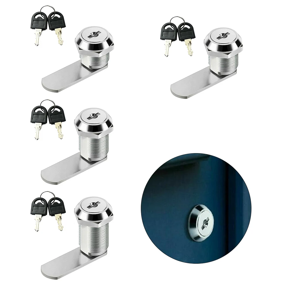 1 Set Cam Lock Zavedenie bezpečnostného zámku 16-30 mm CAM Lock Dvery Mail Box Furniture Scrmer s 2 kľúčmi pre domácu internátu