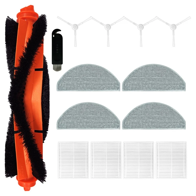 1 Set Hlavná bočná kefa Hepa filtračný mop handry pre handry pre Xiaomi E10 Vákuový čistiaci prostriedok náhradné diely súprava náhradných dielov