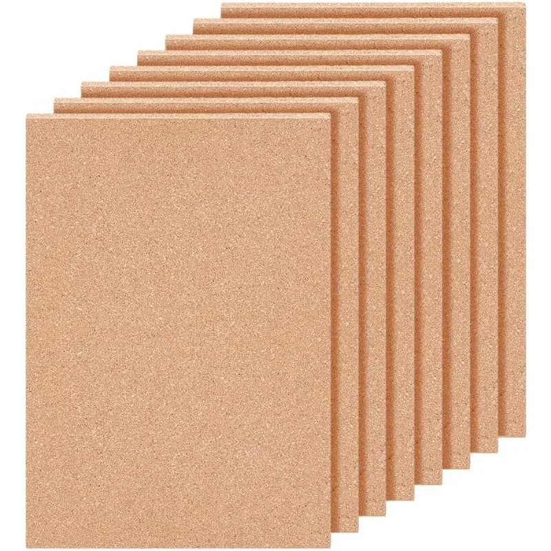 1 Set korkový list obdĺžniková doska Coaster Cork Sheet for Bulletin dosky dekorácie a remeselnícke remeslá 4 mm hrubé