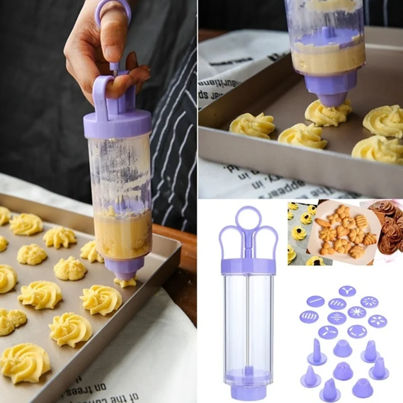 1 Set maslo Cookie Gun Decortions Decortions Tools Tip Tip Plastová smotana pištoľ pre domácich majstrov