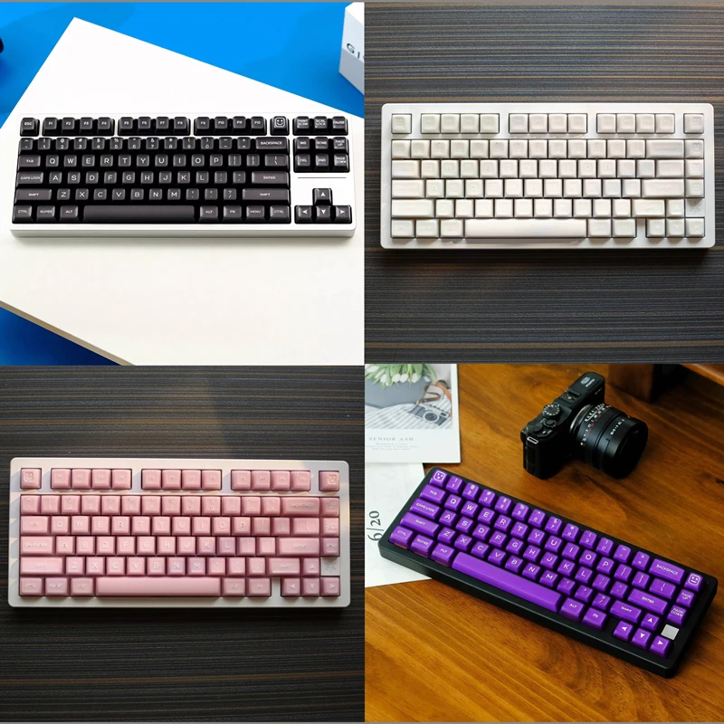 1 Set QX Klein Blue Cyan Jade Purple Green Black Keycaps PBT Double Shot Key Caps