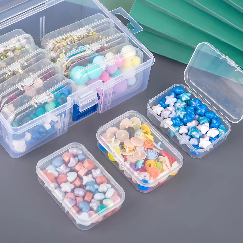 1 set s korálkovým úložným boxom na nechty na nechty šperky náušnice plastová fľaša na semená DIY diamant maľujúci kamienok Remarpéria remeselníkov