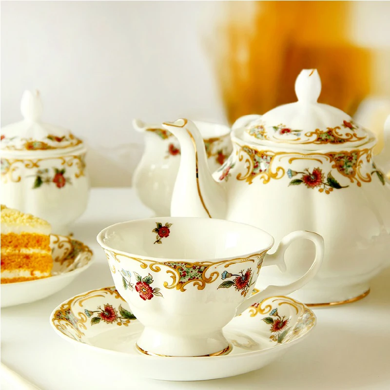 1 set, skutočná kosť v Číne Kávový čaj Cukor Porcelán taza Nespresso, šálka mlieka oolong kvetináča popoludní