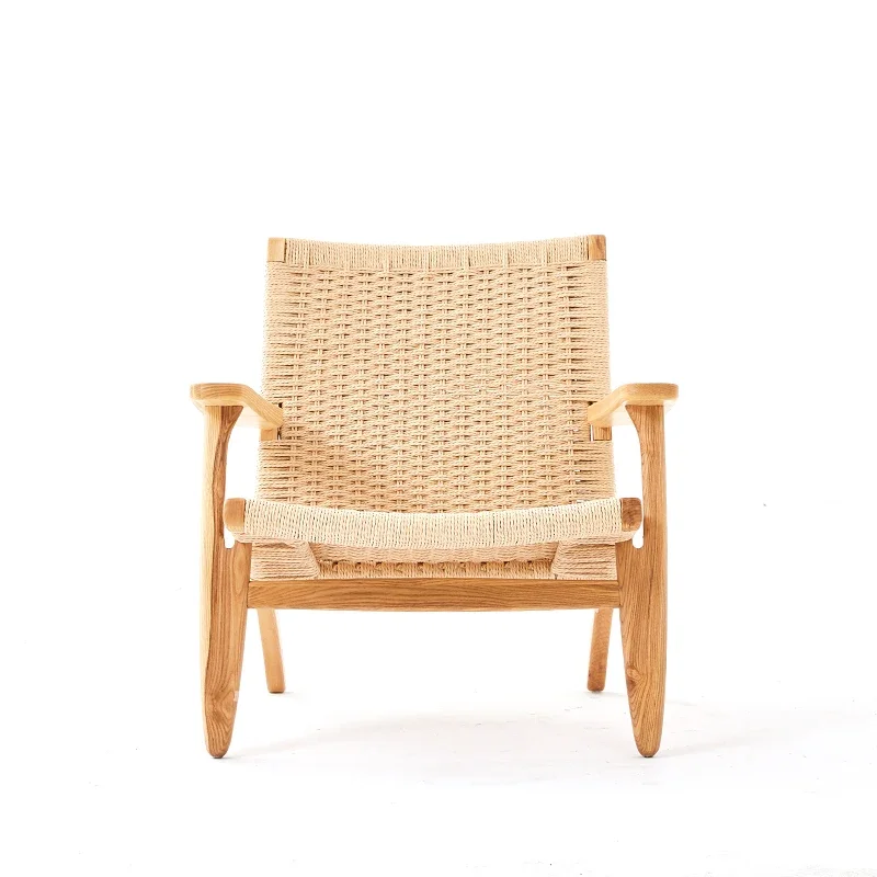 1 Single Sofa Nordic Art spletená lano Domácnosť stoličky starožitné masívne drevo Balkón Fľaša stoličky