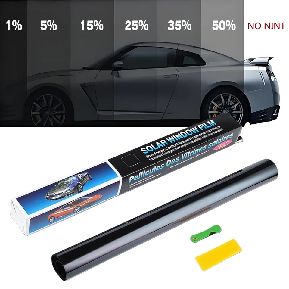 1 slepka na sklenené sklenenie 1/5/15/25/35/50 percenta čierneho auta Foils tónovanie filmového skla Summer UV Protector Sticker Films