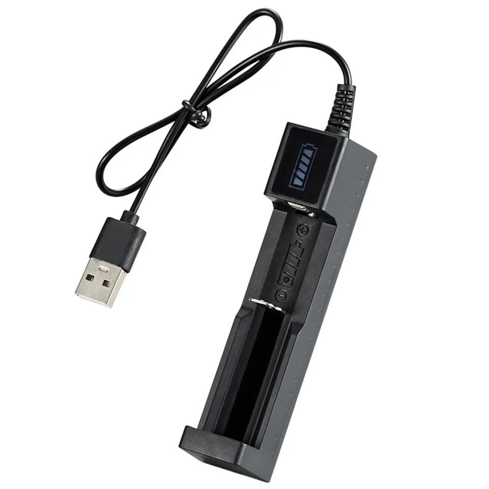 1 Slot nabíjačka USB Rýchle nabíjanie LED displej pre 16340 14500 18650 26650 3,7 V Nabíjateľná lítiová batéria