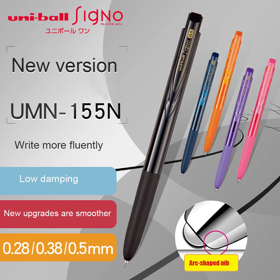 1 Uni neutrálne guľové perá UMN-155N Upgrade Limited Edition Limited Edition Nízke tlmenie 0,28/0,38/0,5 mm písanie plynulejšie školské kancelárske potreby