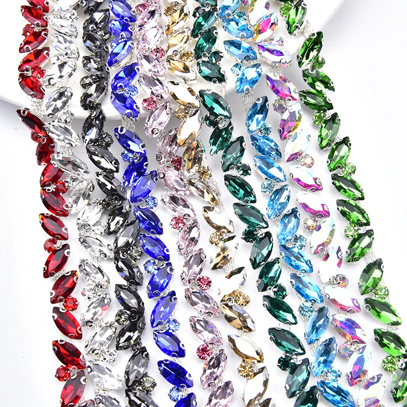 1 yard koňský oči kamienok s dlažcami pazúry trblietky Zváracie diamantové kryštál DIY náhrdelník
