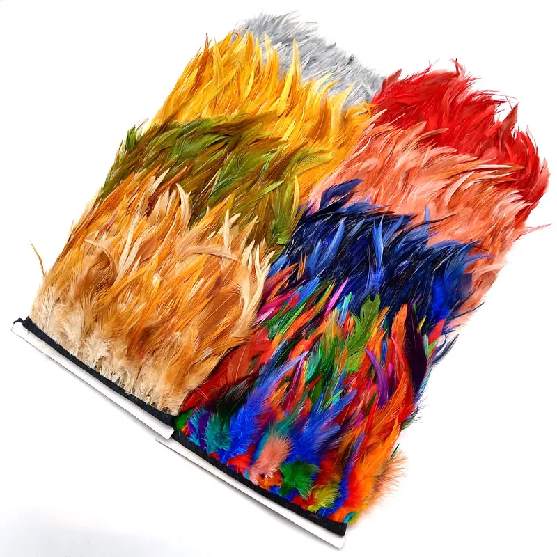1 yard/lot Saddle Rooster Feathers Trimy Fringe DIY Plušantné oblaky pre vyšívanie dekorácie oblečenie svadobné party šaty Pluma